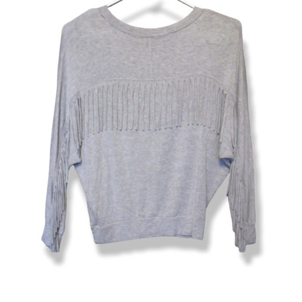 Sam & Lavi Fringe grey oversized long sleeve Top Shirt